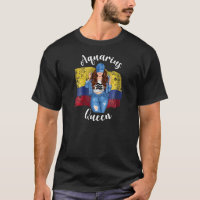 Womens Columbian Aquarius Queen Of Colombia Flag Z T-Shirt