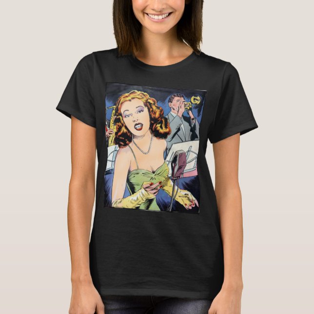 Women's Comic Hollywood Glamour in 1950 T-Shirt (Front)