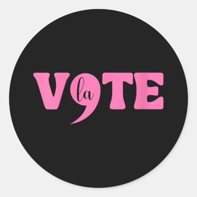 Womens Comma La Kamala Harris Punctuation La Elect Classic Round Sticker (Front)