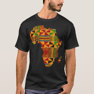 Womens Cool Africa Map Kente Cloth Gift For Men Wo T-Shirt