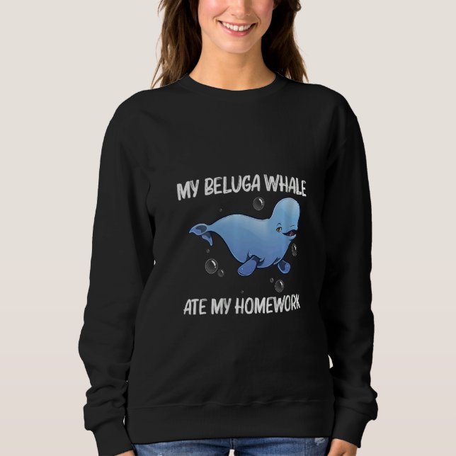 Womens Cool Beluga Whale For Kids Boys Orca Whales Sweatshirt (Front)