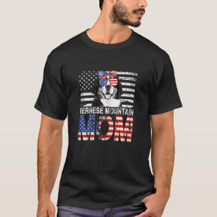 Womens Cool Bernese Mountain Mom Usa Flag Patrioti T-Shirt
