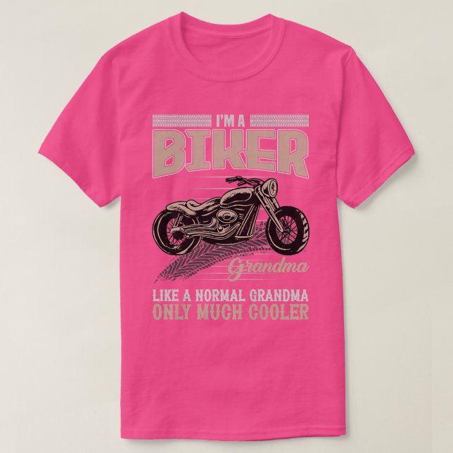 Womens Cool Biker Grandma Funny Biker Motorcycle R T-Shirt (Design Front)
