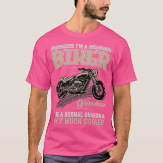 Womens Cool Biker Grandma Funny Biker Motorcycle R T-Shirt