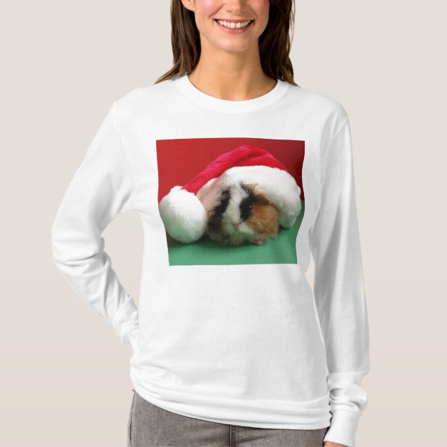 Womens Cool Christmas Guinea Pig T-Shirt (Front)
