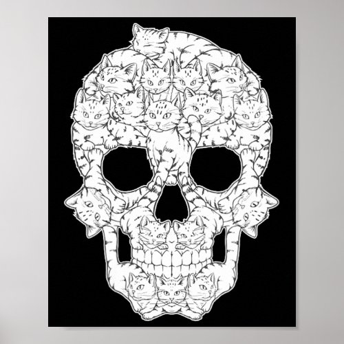 Women's cool kitty skull skeleton  poster
