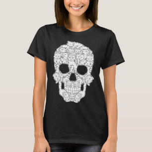 Women's cool kitty skull skeleton T-Shirt