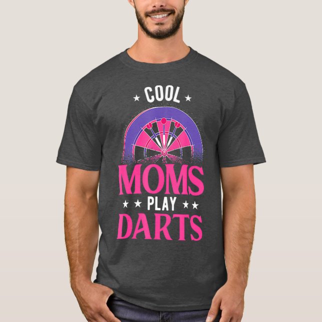 Womens Cool Moms Play Dart Funny Dart Player T-Shirt (Front)