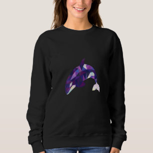 Womens Cool Orca Killer Whale Geometric Wildlife A Sweatshirt