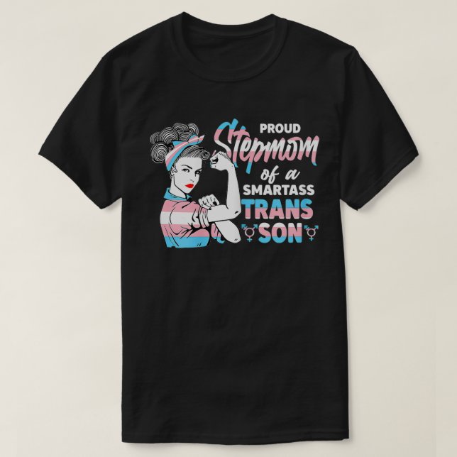Womens Cool Proud Unbreakable Trans Step Mom Pride T-Shirt (Design Front)