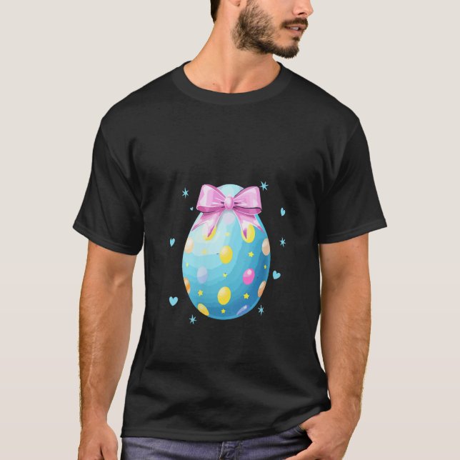 Womens Coquette Pink Floral Bow Coquette Easter Bu T-Shirt (Front)