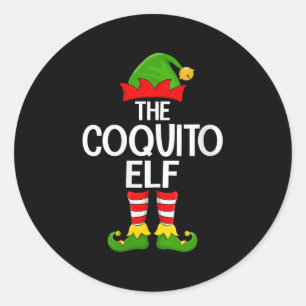 Womens Coquito Elf Xmas Matching Family Elf Squad Classic Round Sticker