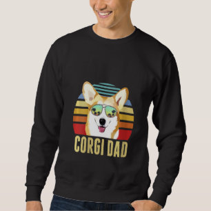 Womens Corgi Dog Dad Vintage Retro Sunset Beach Vi Sweatshirt