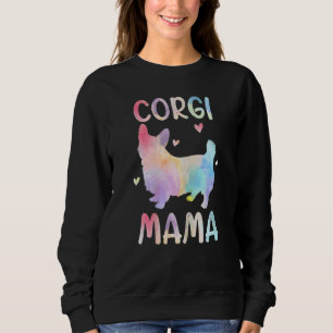 Womens Corgi Mama Colorful Welsh Corgi Dog Mom Sweatshirt