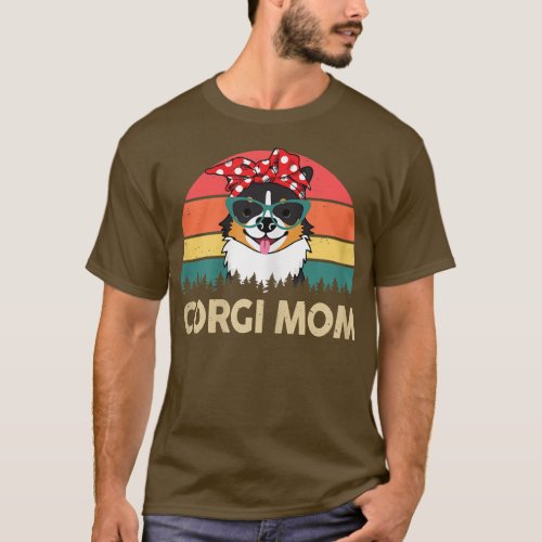 Womens Corgi TTricolored Corgi Mom Gifts for Lover T_Shirt