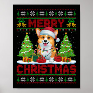 Womens Corgi Ugly Christmas Sweaters Funny Pet Dog Poster