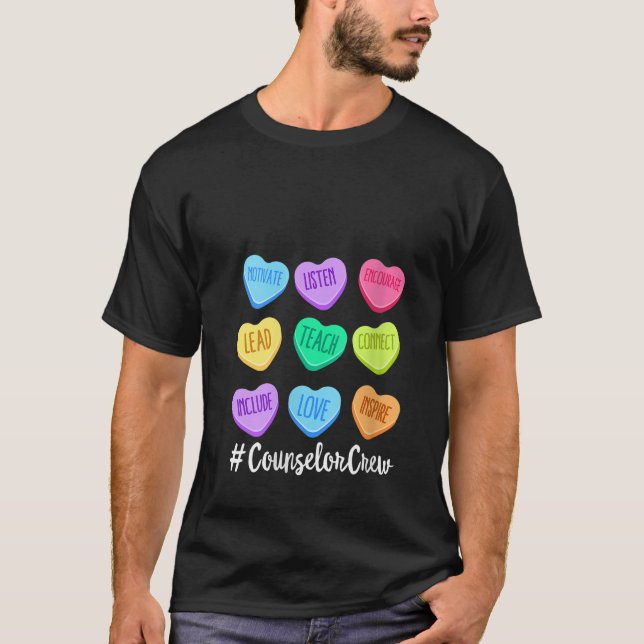 Womens Counselor Crew Teacher Valentine s Day Past T-Shirt (Front)