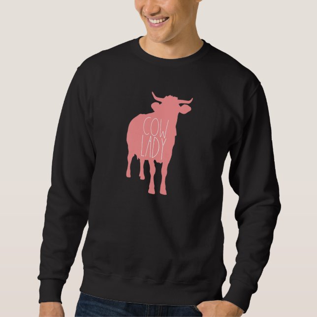 Womens Cow Lady Farm Girl Cattle Farmer Cow Farmin Sweatshirt (Front)