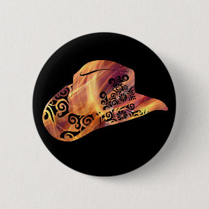 Womens Cowgirl Cowboy Hat Magical Color Light Art Button