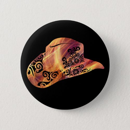 Womens Cowgirl Cowboy Hat Magical Color Light Art Button