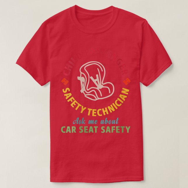 Womens CPST Child Passenger Safety Technician Car  T-Shirt (Design Front)