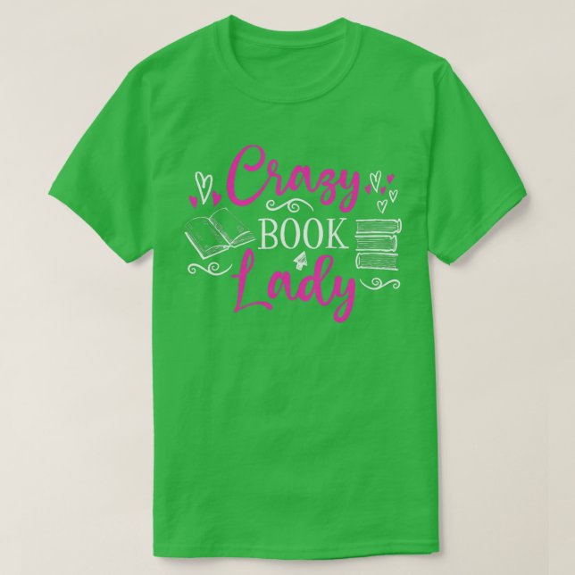 Womens Crazy Book Lady  T-Shirt (Design Front)