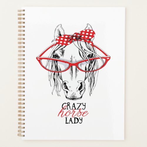 Womens Crazy Horse Lady girls horse Lover Planner