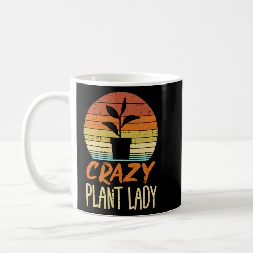Womens Crazy Plant Lady Sunset Retro Gardening Gar Coffee Mug