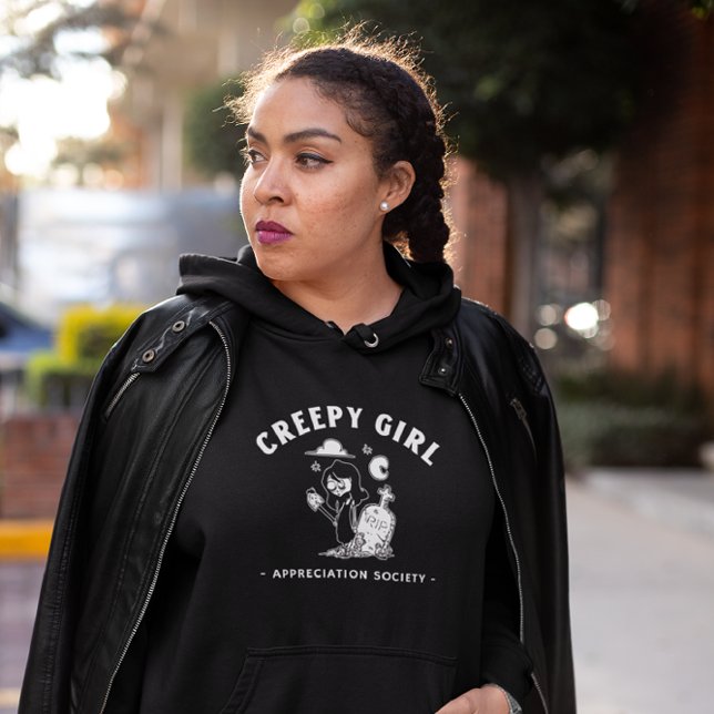 Womens Creepy Girl Horror Style Hoodie (Creator Uploaded)