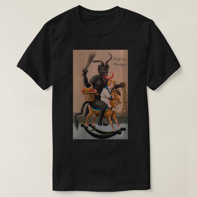 Womens Creepy Gruss Vom Krampus Demon Christmas De T-Shirt (Design Front)
