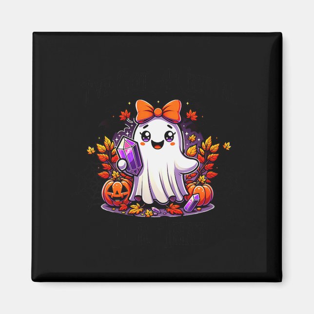 Womens Crystals Halloween Ghost Trendy Soky Bats N Magnet (Front)
