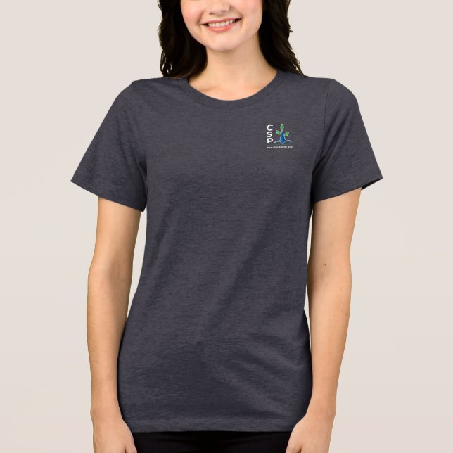 Women's, CSP boxy logo (White Lettering) Tri-Blend Shirt (Front)
