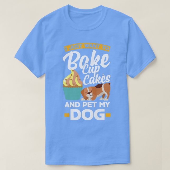 Womens Cupcake Baking Dog Owner  T-Shirt (Design Front)