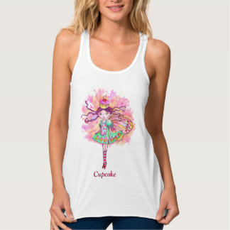 Women's Cupcake Fairy Slim Fit Racerback Tank Top
