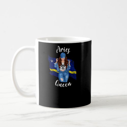 Womens Curacao Aries Queen of Curacao Flag Zodiac  Coffee Mug