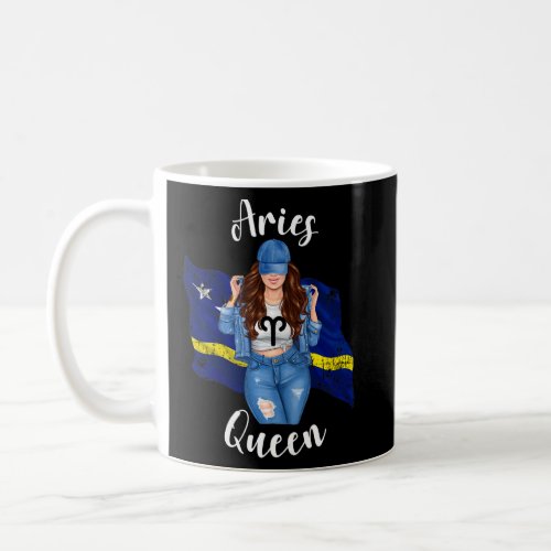 Womens Curacao Aries Queen of Curacao Flag Zodiac  Coffee Mug