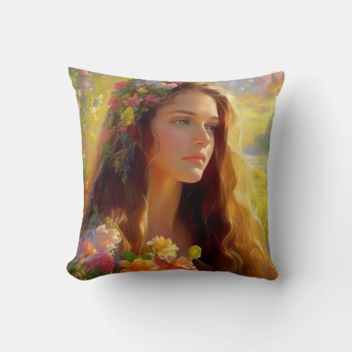 Womens cushions floral patterns nature patterns throw pillow