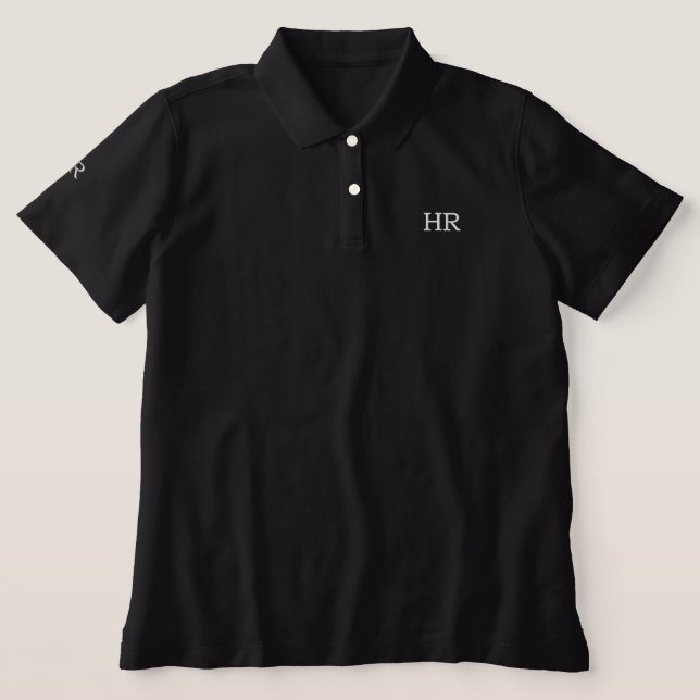 Womens Custom Monogram Embroidered Polo Shirt (Design Front)