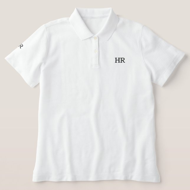 Womens Custom Monogram Embroidered Polo Shirt (Design Front)