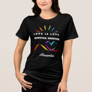 Womens Custom Name Couple Pride Shirt - Right Ribb