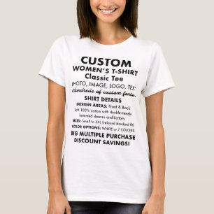 Women's Custom Personalized Classic White T-Shirt