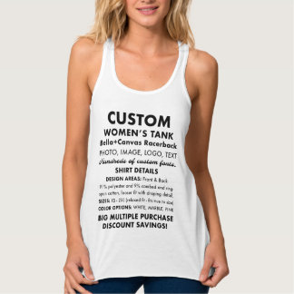 Women's Custom Personalized Classic White Tank Top