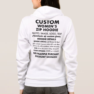 Women's Custom Personalized Full Zip Hoodie