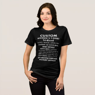 Women's Custom Personalized Tri-Blend T-Shirt Tri-Blend Shirt