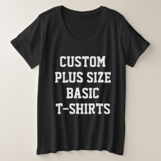 Women's Custom Plus Size Basic T-Shirt BLACK