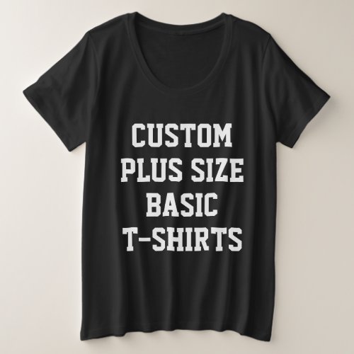 Womens Custom Plus Size Basic T_Shirt BLACK