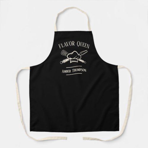 Womens Custom Text  Name Chef Cooking BBQ Apron