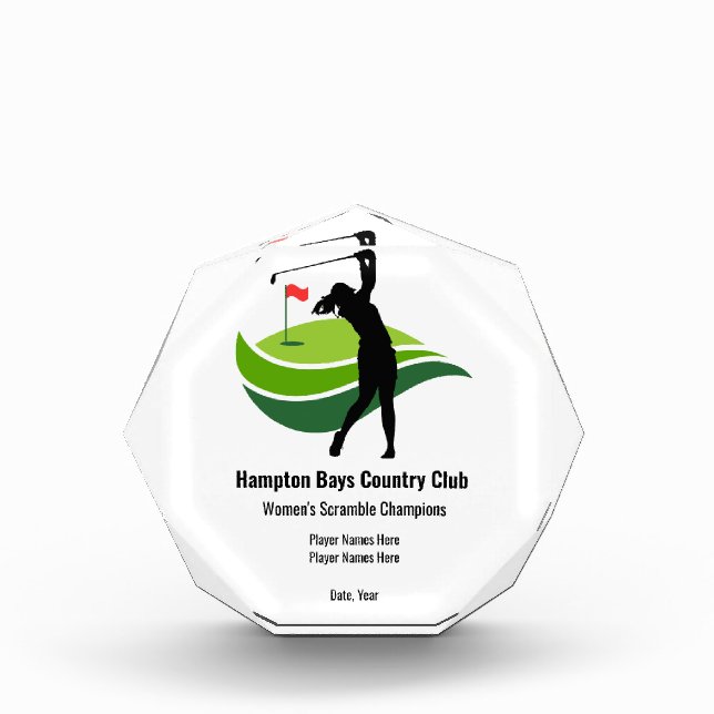 Women's Customized Golf Award - Acrylic (Front)