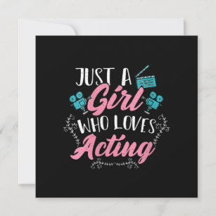 Womens Cute Actor Just A Girl Who Loves Acting Thank You Card