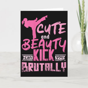 Womens Cute And Beauty Karate Kickboxing Girl  Card
